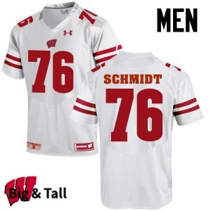 Men's Wisconsin Badgers NCAA #76 Logan Schmidt White Authentic Under Armour Big & Tall Stitched College Football Jersey GR31E60JN